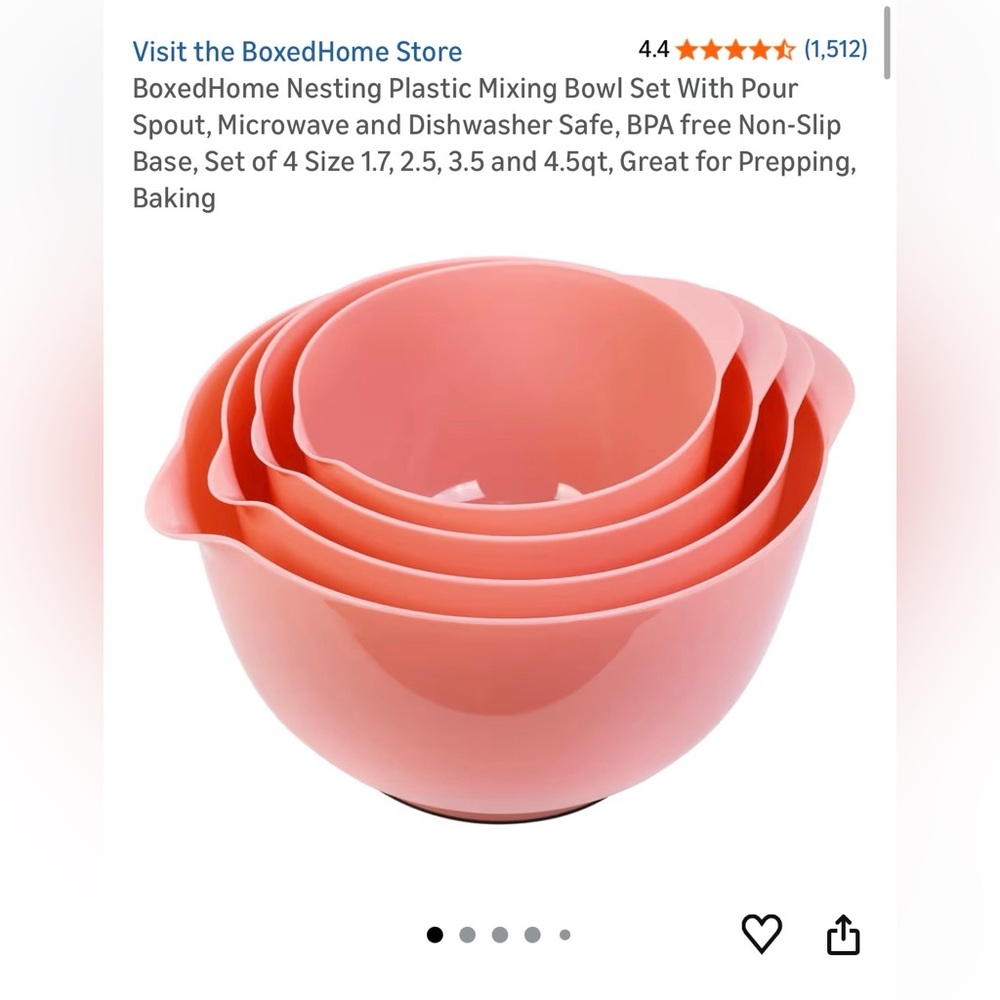 NWT - Pink Mixing Bowl Set